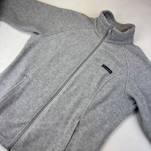 Columbia Fleece Jacket Full Zip Gray Outdoors Women's L Lightweight zip‎ pockets